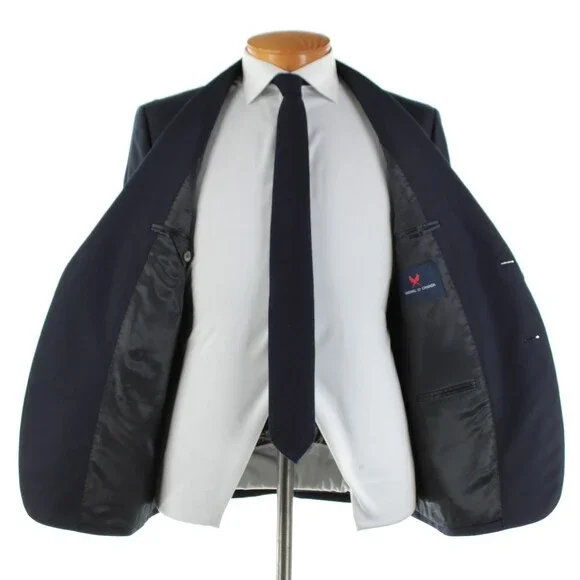 Cardinal of Canada NWT 100% Wool Sport Coat Size 40S US In Solid Navy Blue